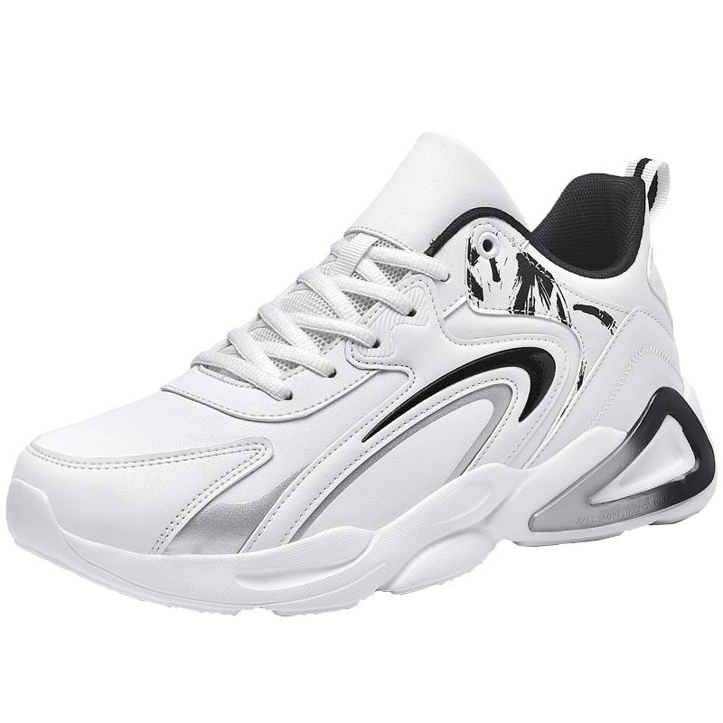 Men's Leather Waterproof Casual Shoes Youth Student Basketball Running Sneakers