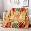 Contemporary Abstract Football Field Throw Blanket - Stain Resistant, All-Season Knitted Polyester, Digital Print, Ideal for