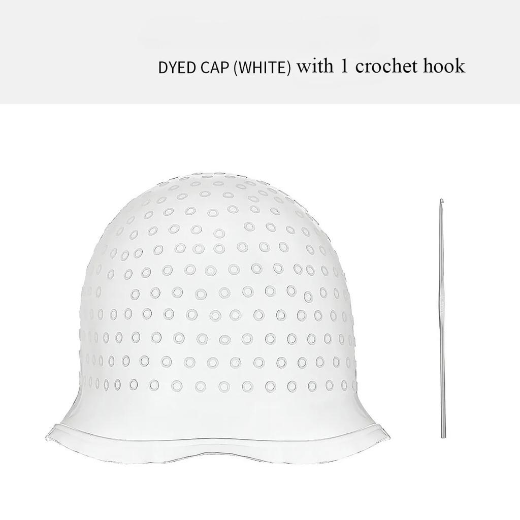 2Pcs/Set Hairdressing Hair Dyeing Caps With Metal Hooks Professional Barber Silicone Hair Dye Cap Barbershop Salon Styling Tools