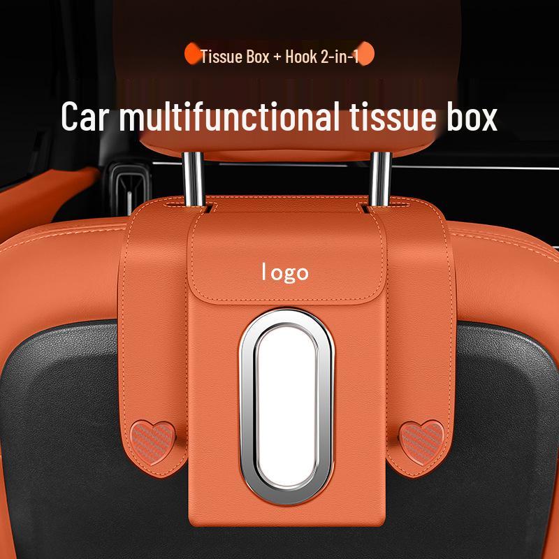 Car-mounted tissue box & storage set for Jeep cars - functions as tissue holder, phone holder, and car hook.