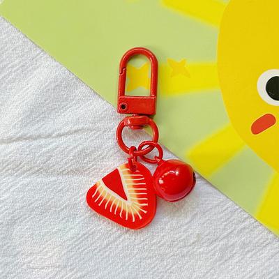 Cute Fruit Strawberry Grape Orange Pendant Keychain For Women Girls  Candy Color Fruit Keyring Bag Decoration Accessories