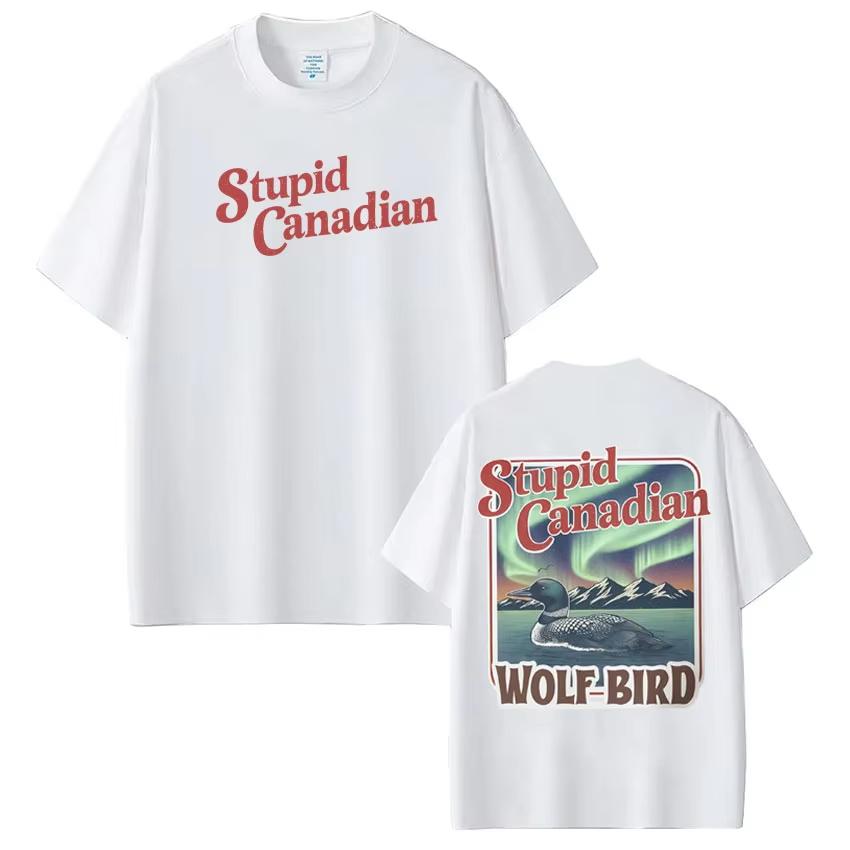 Stupid Canadian Wolf Bird Heated Rivalry Funny Meme Tshirt Man Woman Harajuku Short Sleeve Casual TShirt Ins Y2k