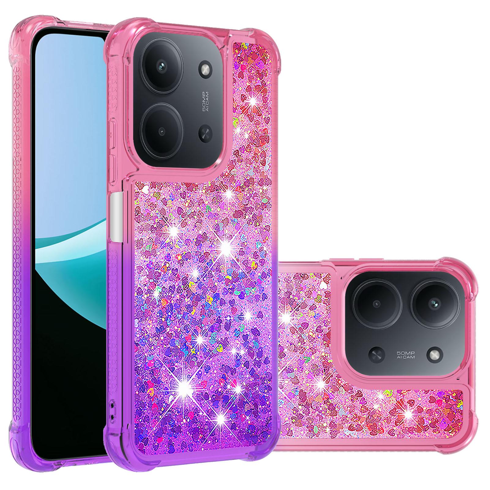 

Glitter Gradient Liquid Quicksand Bumper Phone Case For Xiaomi Redmi 15C 15 C Girls Cute Anti Fall Shockproof Protection Cover redmi 15C