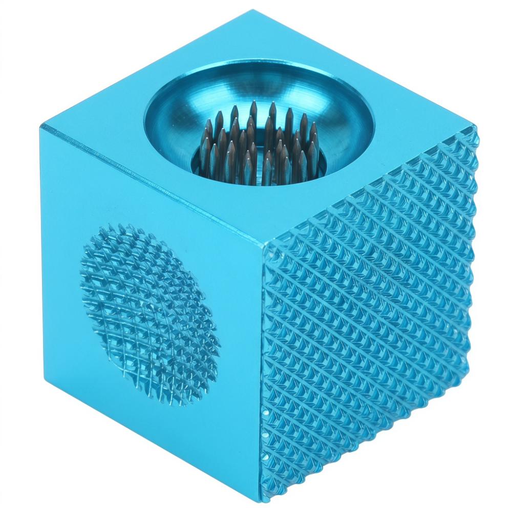Aluminum Alloy Billiard Cue Tip Tool Cube Shape Cue Tip Aerator Pool Cue Repair Tool  Pool Players синий
