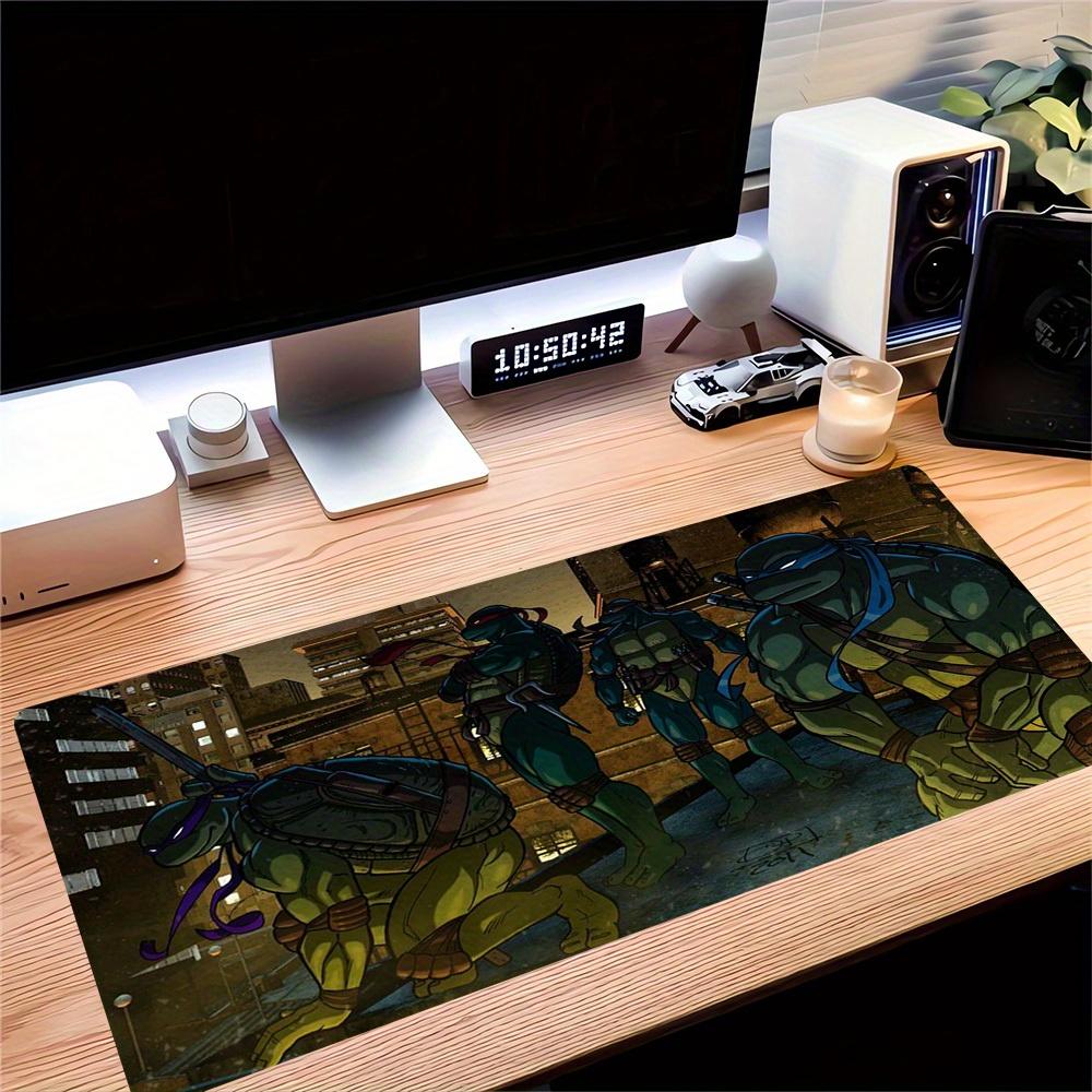 1pc Large Gaming Mouse Pad, UV Reactive Non-Slip Desk Mat, Washable PolyesterNinja, Turtles, ActionComputer Pad with Vibrant Game Machine Pr