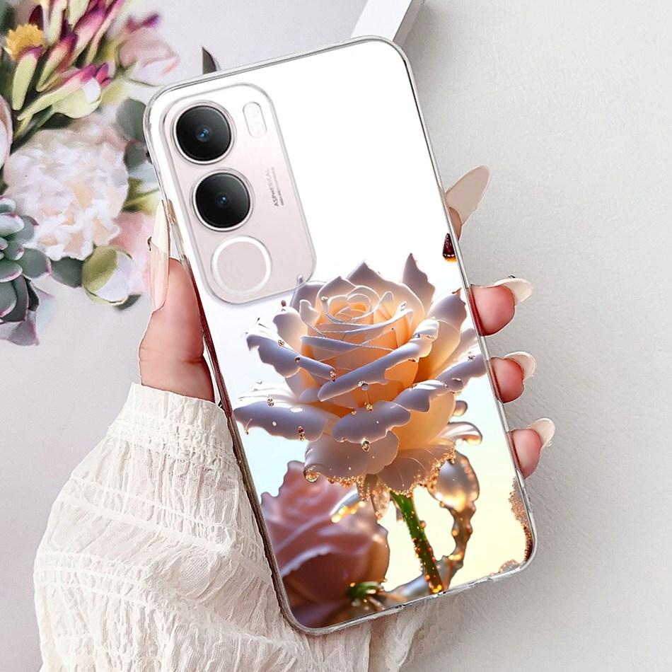 For Vivo Y19S V2419 Elegant Floral Butterfly Painting Phone Case For Vivo Y19s Y 19S 4G Soft Silicone TPU Cases