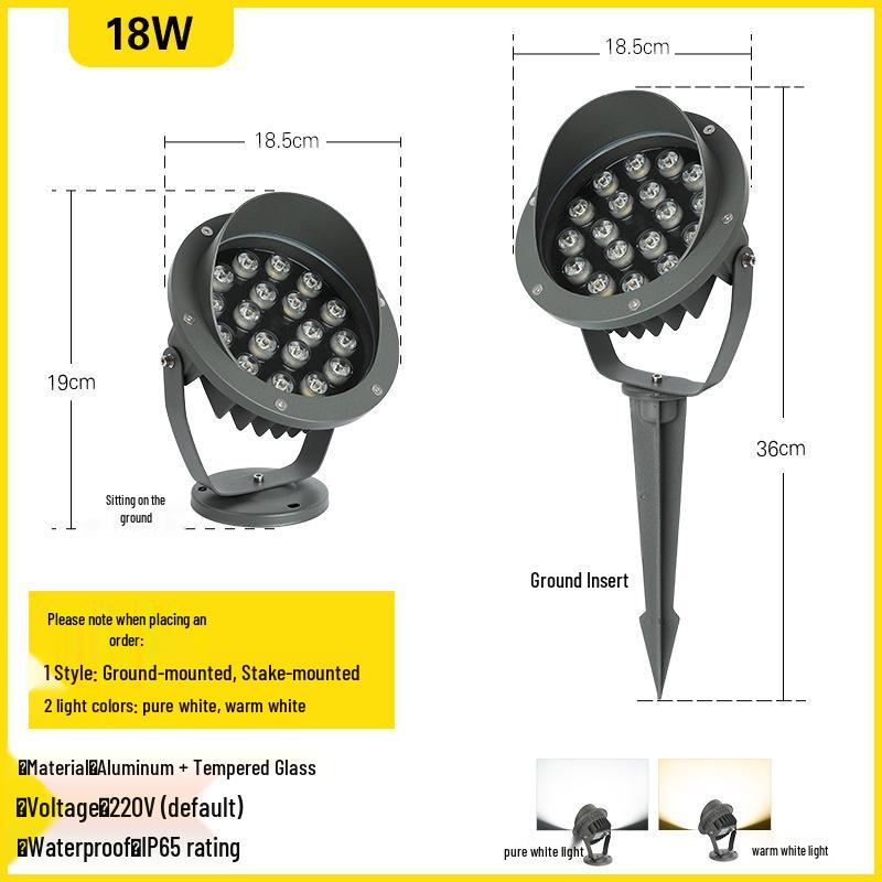 Outdoor Waterproof Tree Spotlight, Garden Floodlight, Landscape Light, Ground Plug Lawn Light