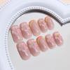 Square Nail Tips Flower Fake Nail Glues On Nail Stick On Nail Press On Nail Artificial False Nail for Womens and Girls