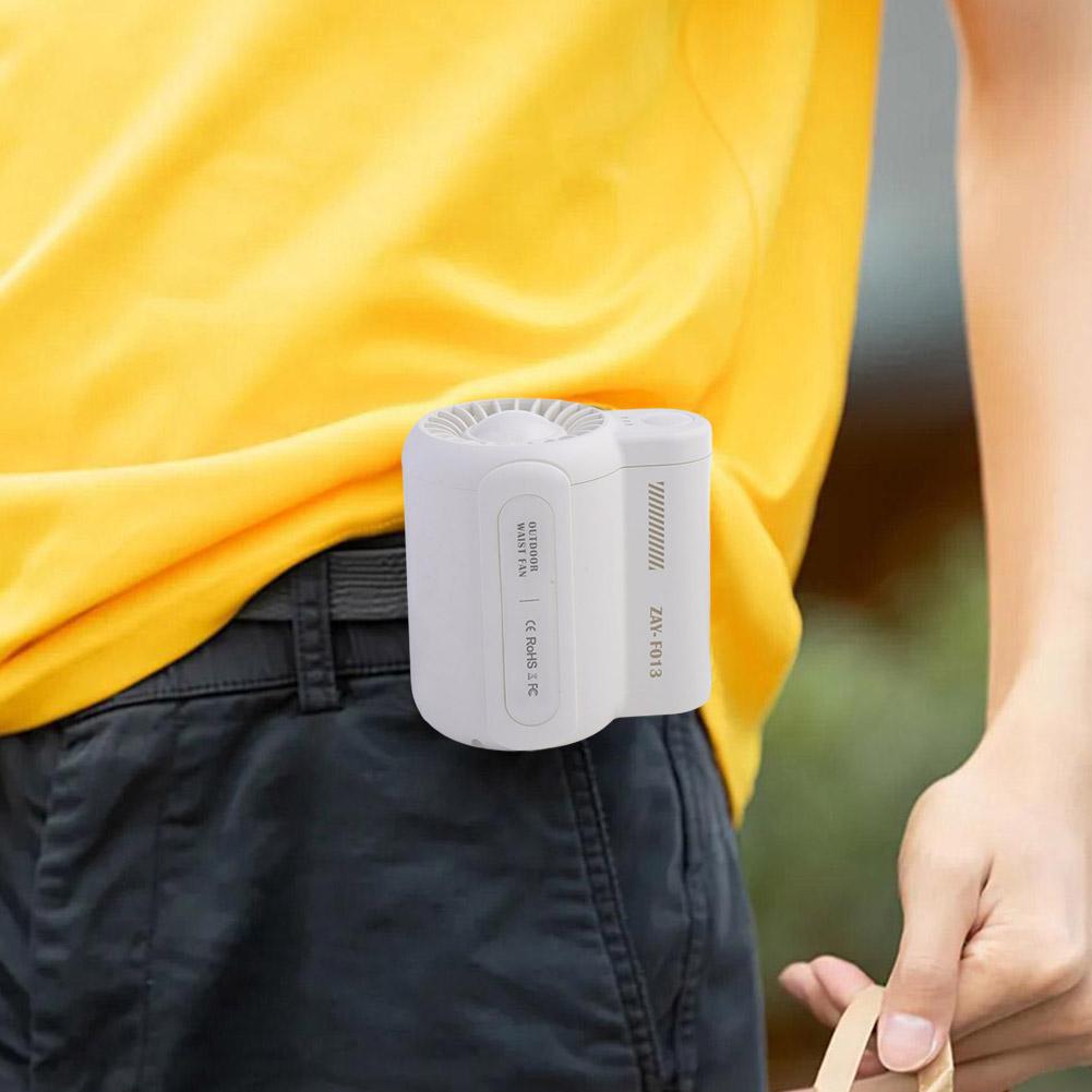 Portable Waist Hanging Fan 3 Speeds Strong Airflow Wearable Personal Clip Fan Rechargeable Cool Fan Under Shirt