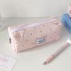 Korean Style Polka Dot Solid Pencil Case INS Aesthetic Cute Student Stationery Bag Portable Makeup Cosmetic Pouch for Travel