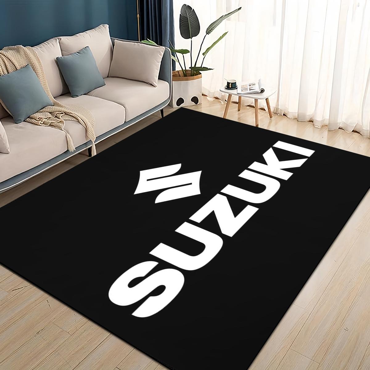 

3D Гоночний автомобіль S-SUZUKI Логотип Мотоциклетний килим для вітальні спальні домашньої диванної декорації, дитячий ігровий нековзний килимок для підлоги 40x60cm( 15x23in )