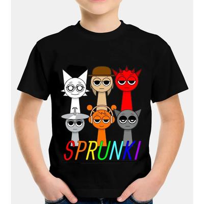 Camiseta de Manga Corta de Juego de Terror Sprunki Incredibox para Niños Niñas Verano Dibujos Animados Casual Top Ropa Infantil