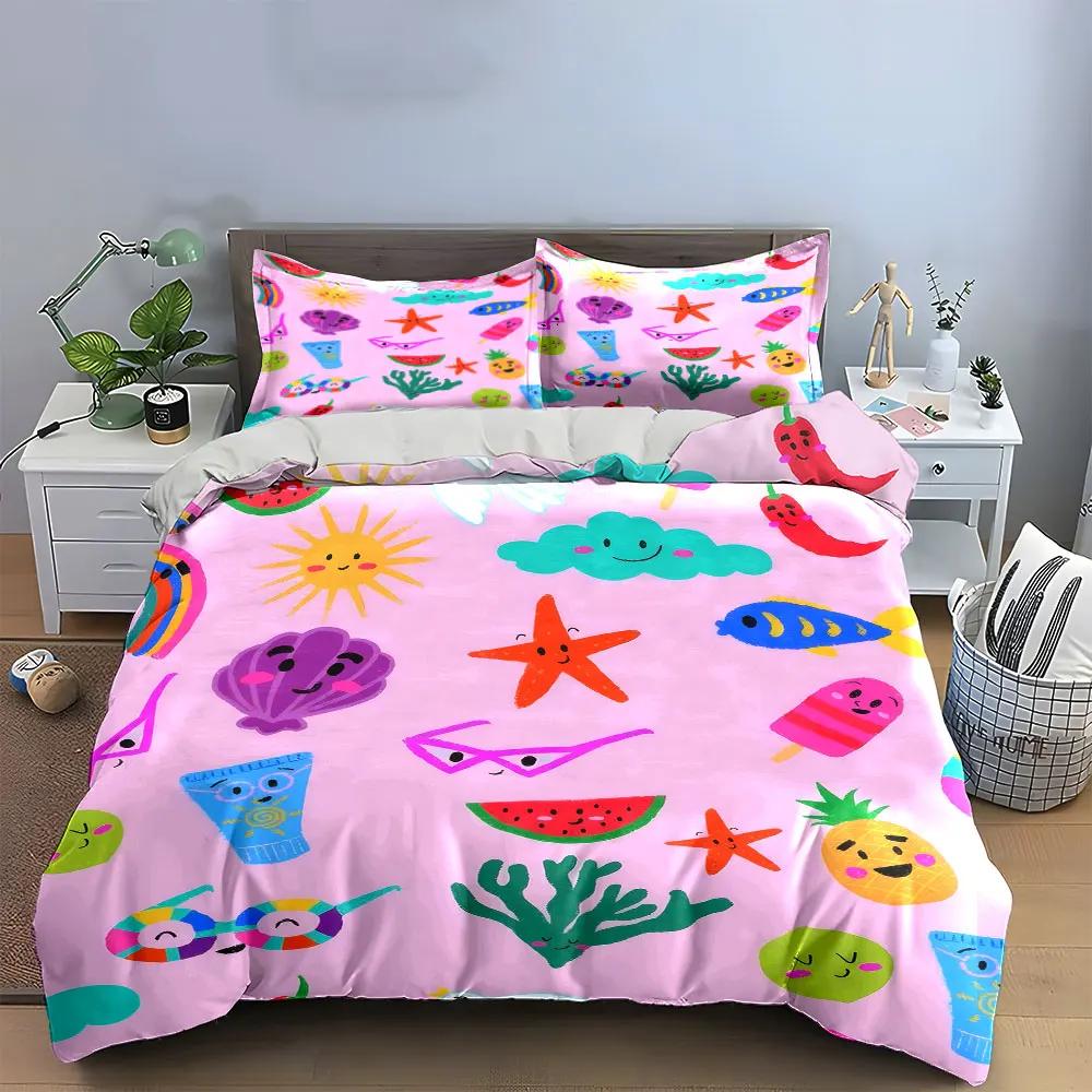 Summer Beach Decor Set Soft Comfortable Duvet Cover Bedding Set Included 1*Duvet Cover & 2*Pillowcases Gift