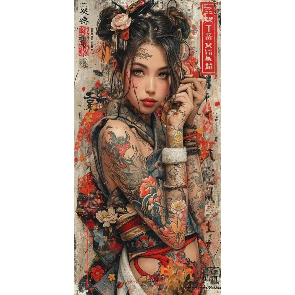 Vintage Japanese Art Geisha Samurai Poster Prints For Living Room Home Decor Sexy Woman And Warrior Canvas Painting Wall Art