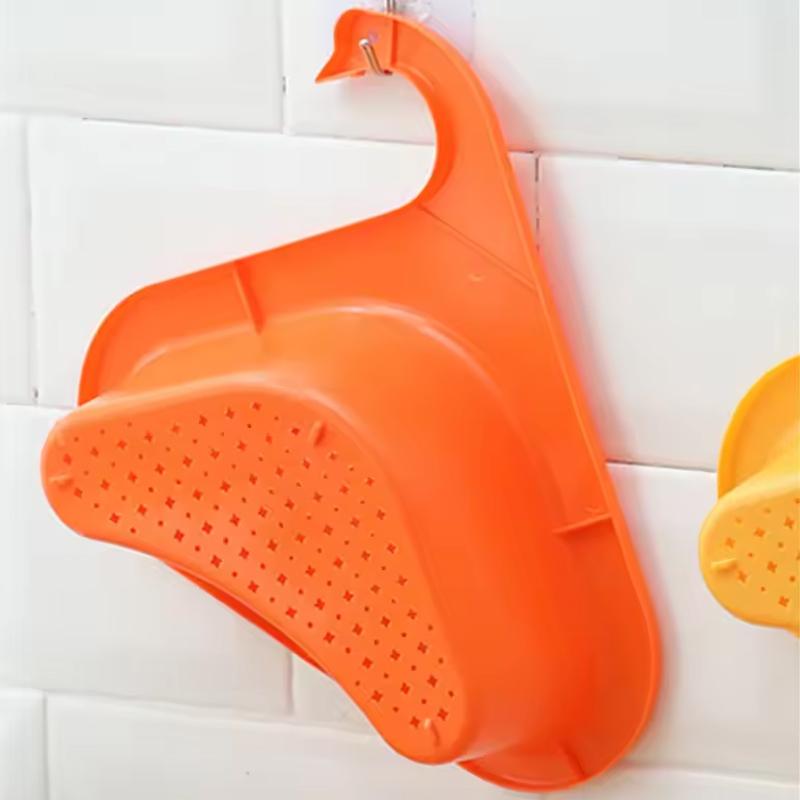 Sink Swan Drain Basket Household Punch-Free Kitchen Vegetable Washing Multi-Functional Pool Triangular Plastic Water Filter Rack