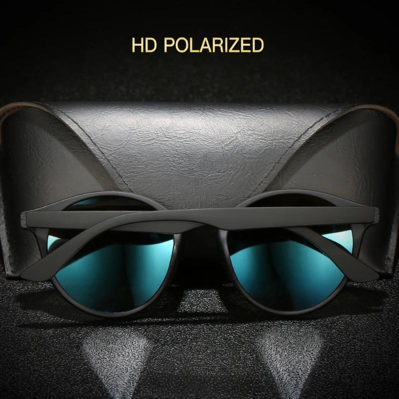 Fashion Round Sunglasses For Man And Woman Polarized Driving Vintage Sun Glasses Designer Black Eyewear Uv400 Anti-Glare