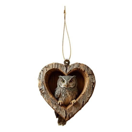 Forest Animal Christmas Ornaments 2D Acrylic Fox Eagle Birds Ornament Woodland Hanging Pendant for Xmas Tree Home Party Decor