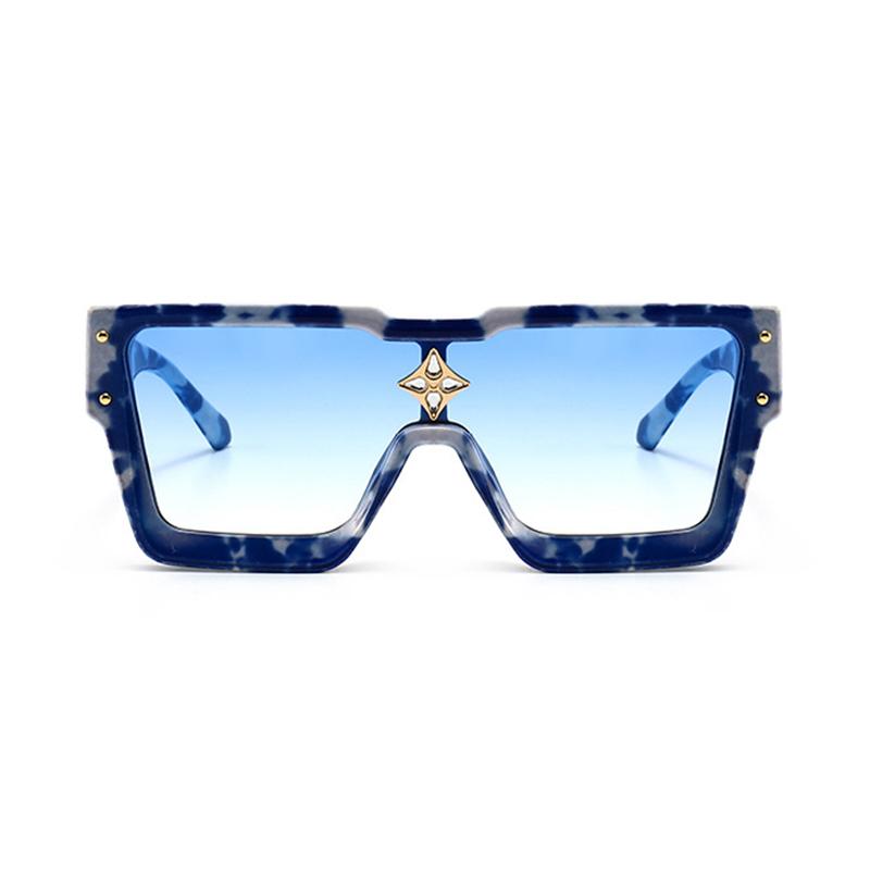 Classic Luxury Brand Designer Square Sunglasses Men Women Fashion Vintage Big Frame Rivet Travel Driving Sun Glasses For Male