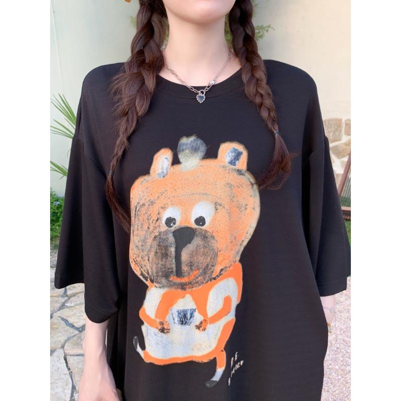 Dimanaf Women Plus Size Dress Loose Summer 2025 Vintage Dress Basic Long Casual Pattern Printing Shirt Dress Maxi