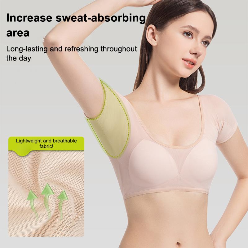 Abiti Assorbenti il Sudore con Imbottitura al Petto Rete Ultra-Sottile Asciugatura Rapida Gilet Fascia Toracica Anti-Sudore Cuscinetti Ascellari T-Shirt