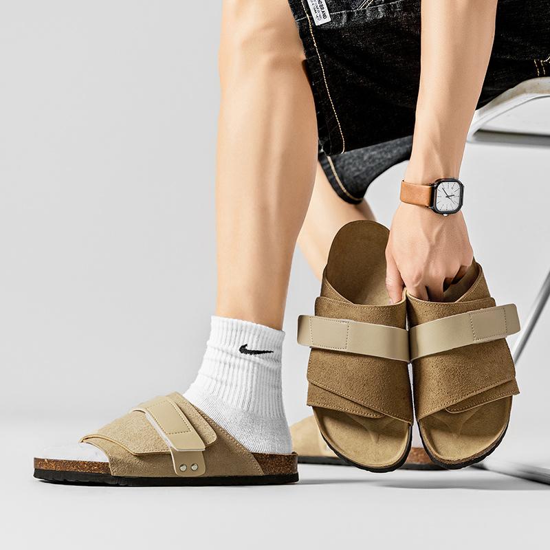 Mode Tofflor Herr Sommar Strandtofflor utomhus mode Sandaler Halkfria strandskor Herr Tofflor Platt Strand Semesterskor herr