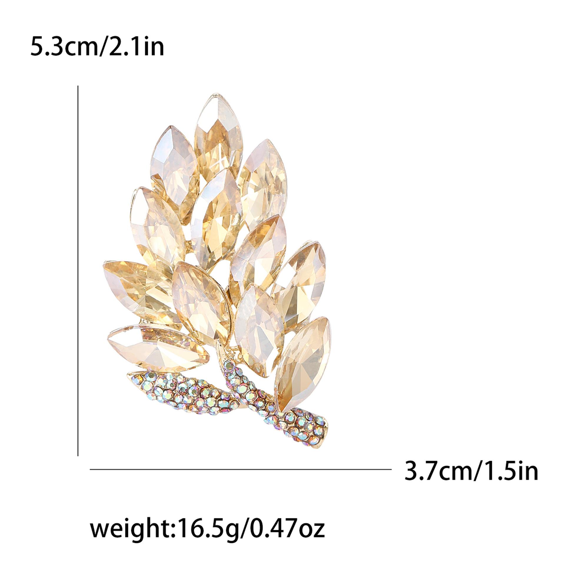 Высококачественный сплав горный хрусталь лист брошь простая и модная женская одежда корсаж ювелирные изделия завод булавка
