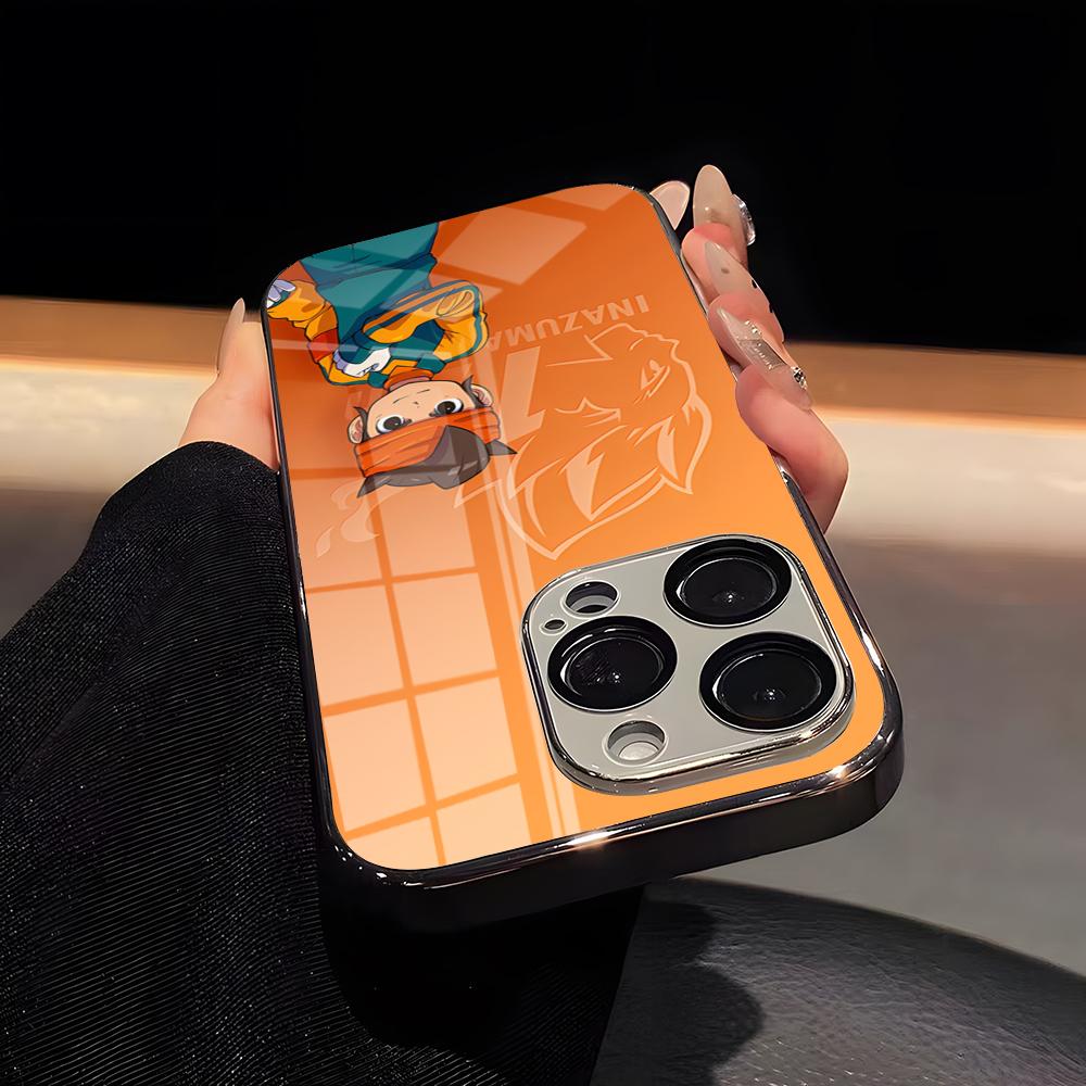 

Inazuma Eleven Series Phone Case Luxury Glass Phone Case For IPhone 17 16 15 14 13 12 11 Pro Max Plating Frame Cover iPhone 12