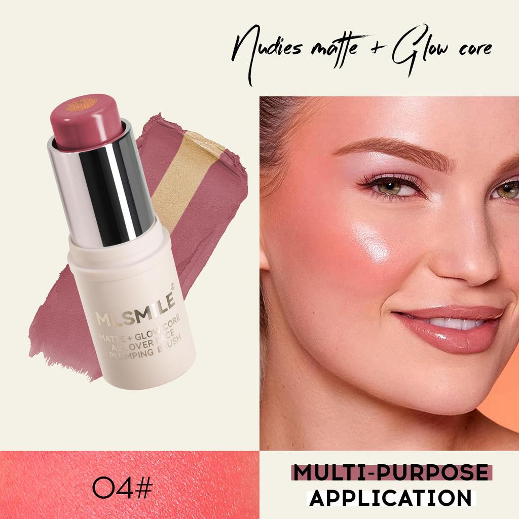 7-color Sandwich Blush Stick, Naturally Brightening And Easy-to-pigment Highlight Stick, Two-color Blush Cream