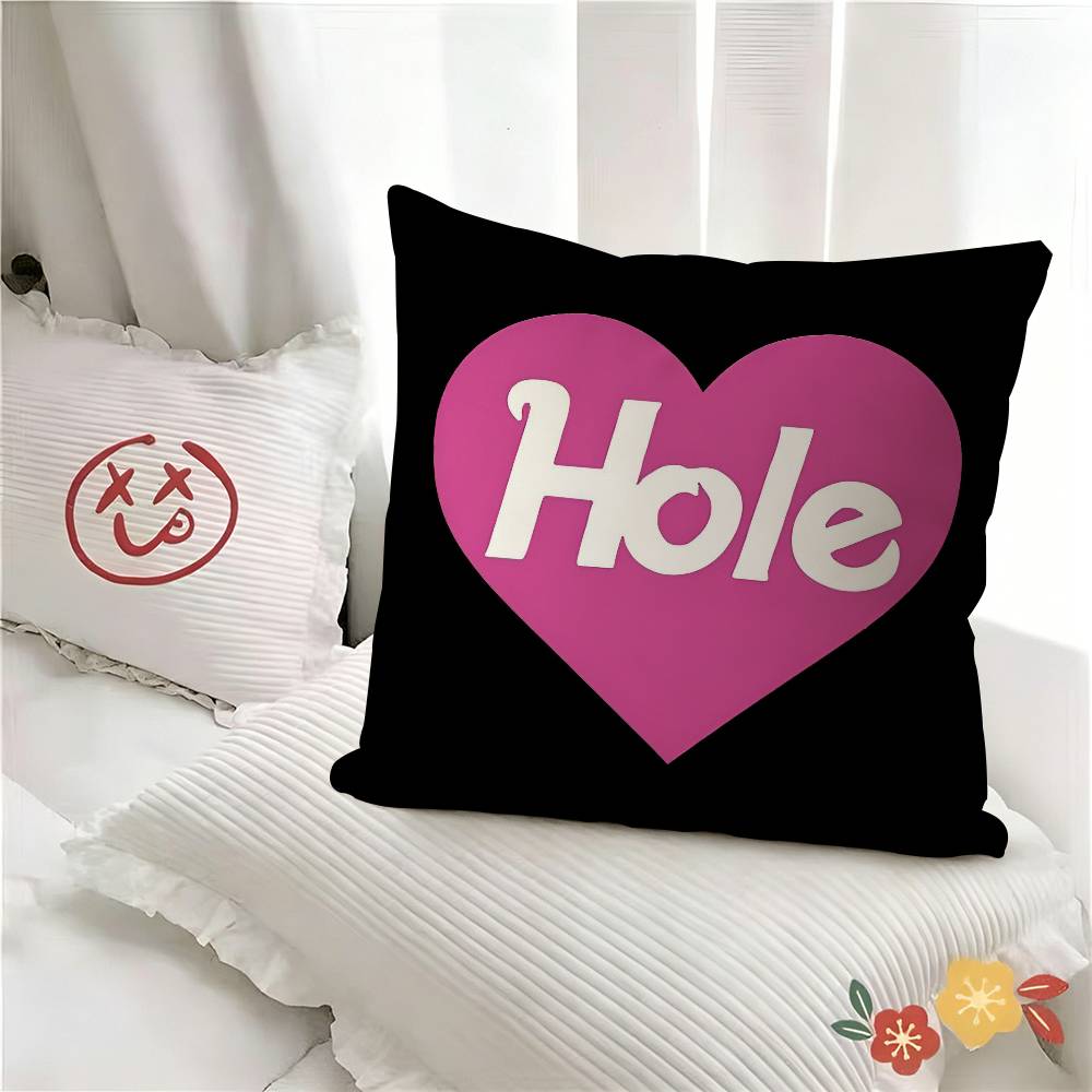 pc Rock Band Hole Pillow Case Fashion Square Pillowcase Bedroom Sofa Room Ins Decoration Leisure