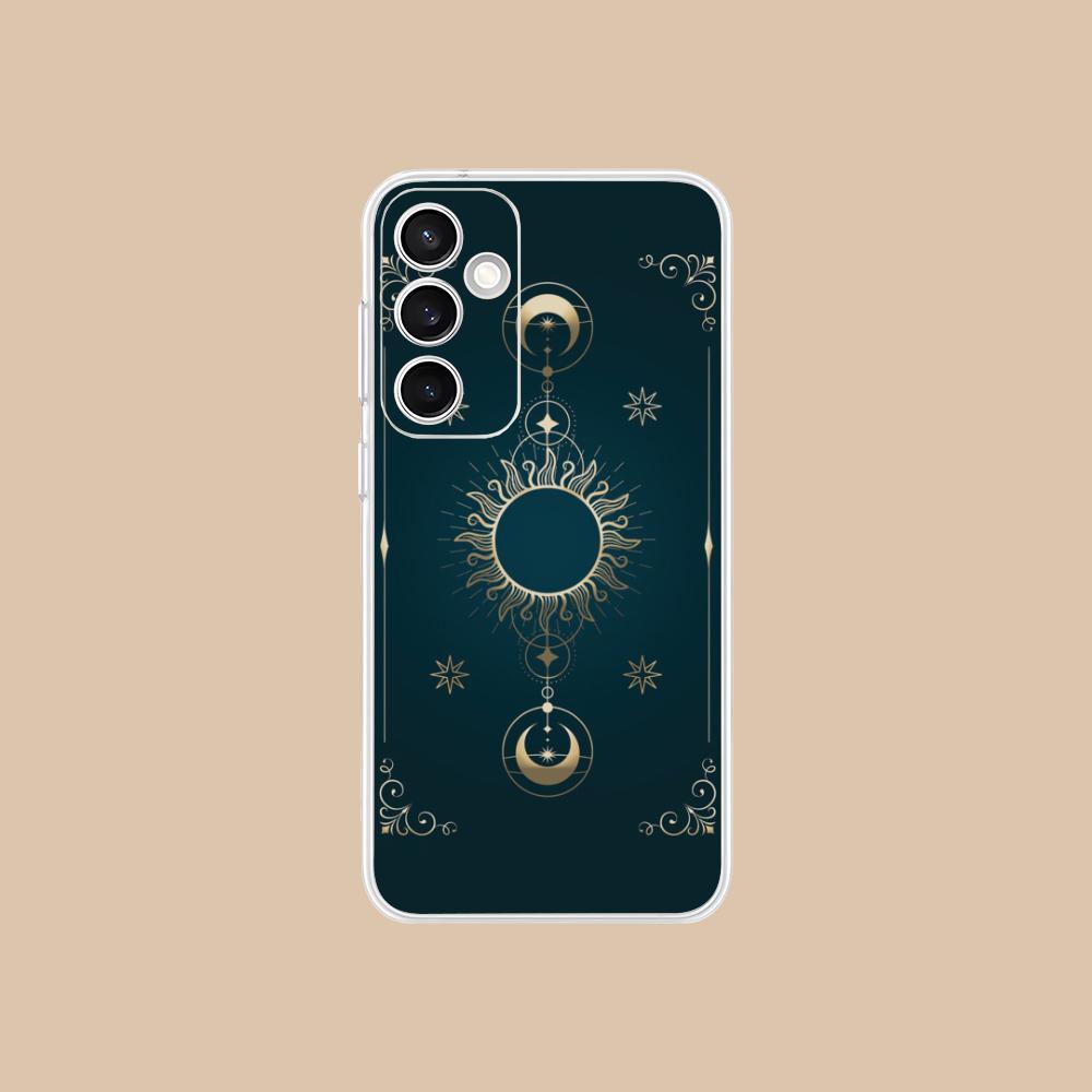 Sun Moon Mobile Cell Phone Case for Samsung Galaxy S25 S24 S23 S22 S21Plus FE Ultra Clear Colorful Cover Luxury Cellphones