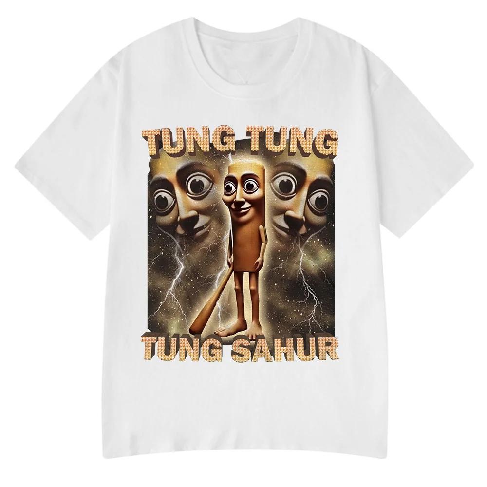 Italiensk Hjärnröta Tralalero Tralala Tung Tung Tung Sahur Bombardiro Krokodil Rolig Meme T-shirt Män Kvinnor T-shirts Y2k Toppar