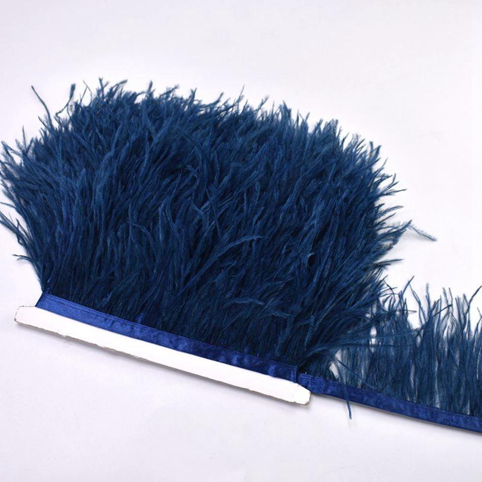 100Cm Natural Ostrich Feather Trim Ribbon Crafts Diy Boho Wedding Dresses Sewing White Plume Tape Party Home Decoration