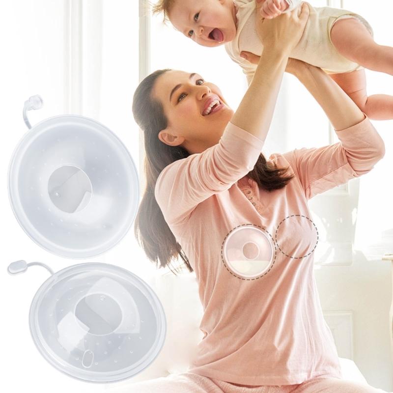 2PCS Breast Shells Milk Catcher Food Grade Nursing Cups for Nursing Moms Efficient Milk Anti-Flow Breastmilk Collector