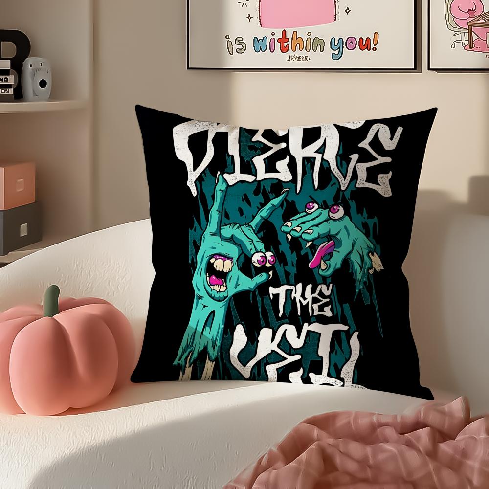 Dynamic Rock Band PPierce The Veil Cushion Cover Pillowcase Short Plush Invisible zipper Room Sofa Cushion Cover