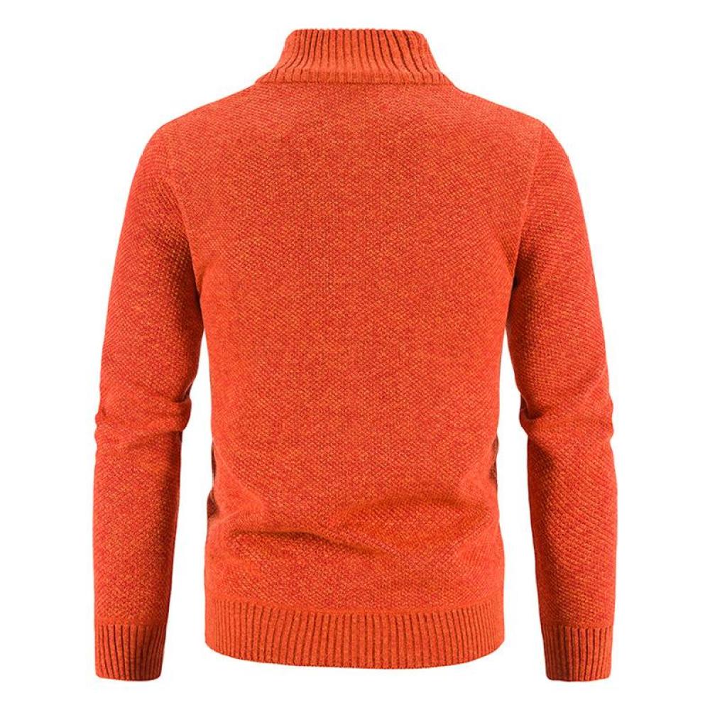 Jeseň a zima pánske plus zamatový hrubý stojačik sveter sveter teplý sveter kabát na zips cardigan pánsky trend