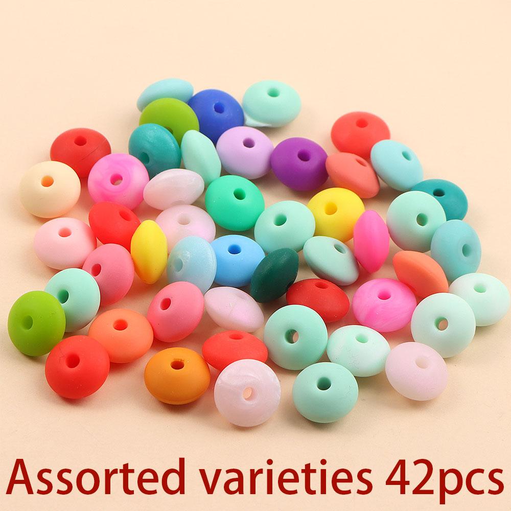 22/42/62 Silicone Bean Beads, Multi-color Silicone Bead Keychain, Spacer Bead Pen Accessories, DIY Ankle Bracelet, Earring Keychain