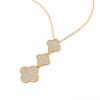 Elegant Long Clover Necklace Earring Bracelet Set With Full CZ Zircon Stones Sterling Plated