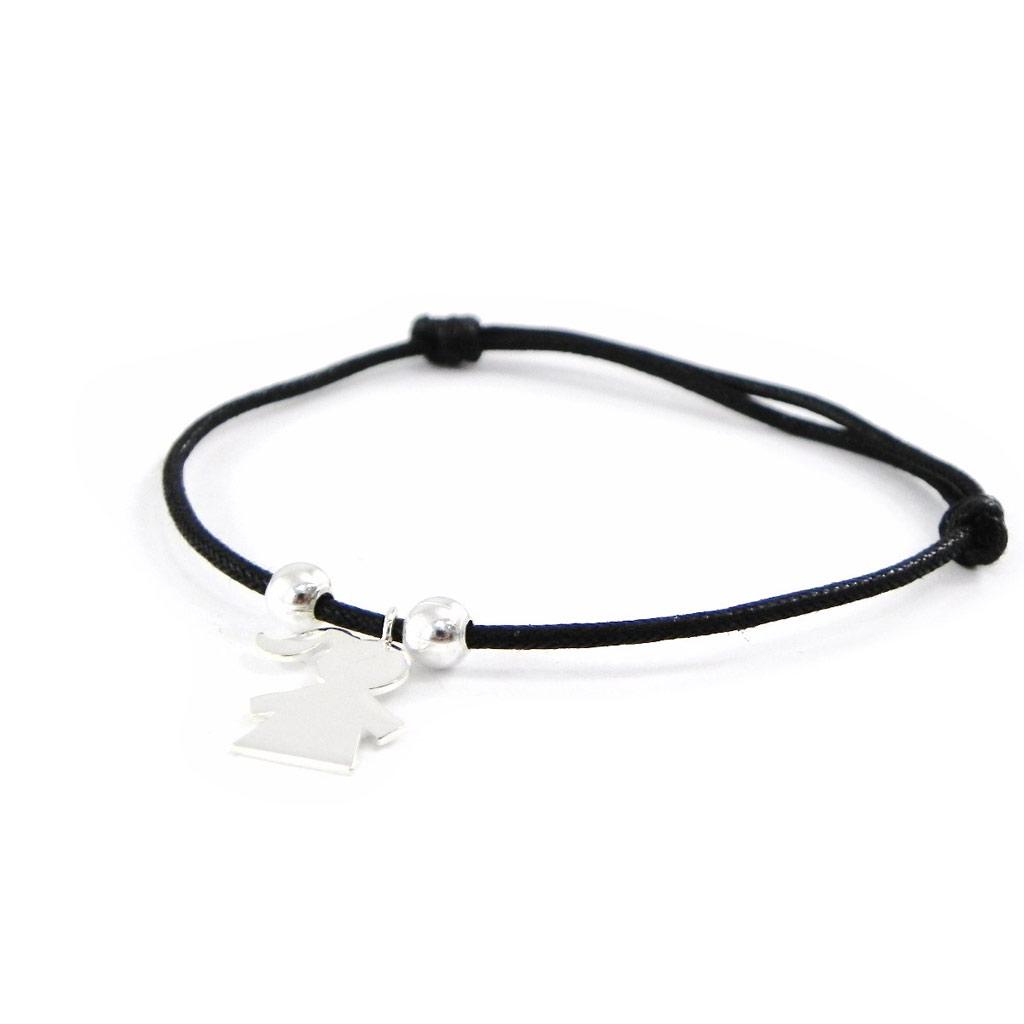 Les Trésors De Lily [F3940] - Sølvarmbånd 'Girl' svart sølv - 15x12 mm