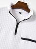 Polo à damier pour homme avec fermeture éclair sur les manches - Vêtements de sport printemps/automne