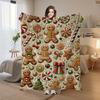 Christmas Gingerbread Man Creative Printed Blanket, Festive Candy And Gingerbread Elements Pattern Design, Warm And Cute, Rich In Colors, Creating a S
