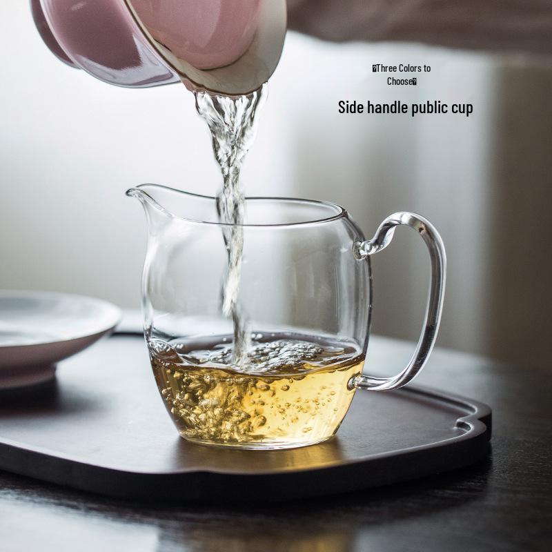 Japanese Thickened Transparent Gongdao Cup: Glass Side-Handle Serving Pitcher for Kung Fu Tea