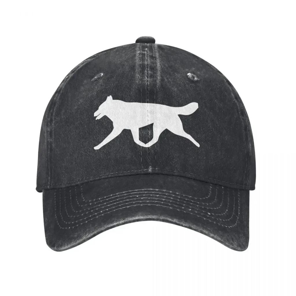 Siberian Husky White Silhouette Baseball Cap Luxury Brand Summer Hat For Men Womens
