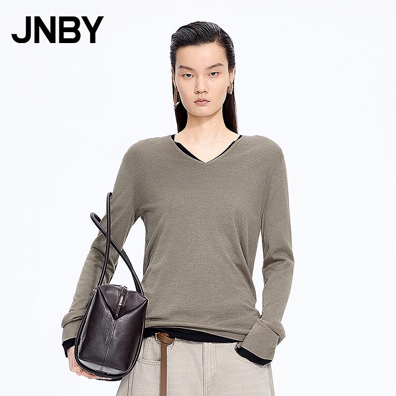 JNBY 2026 Spring V-Neck Wool Blend Pullover Sweater