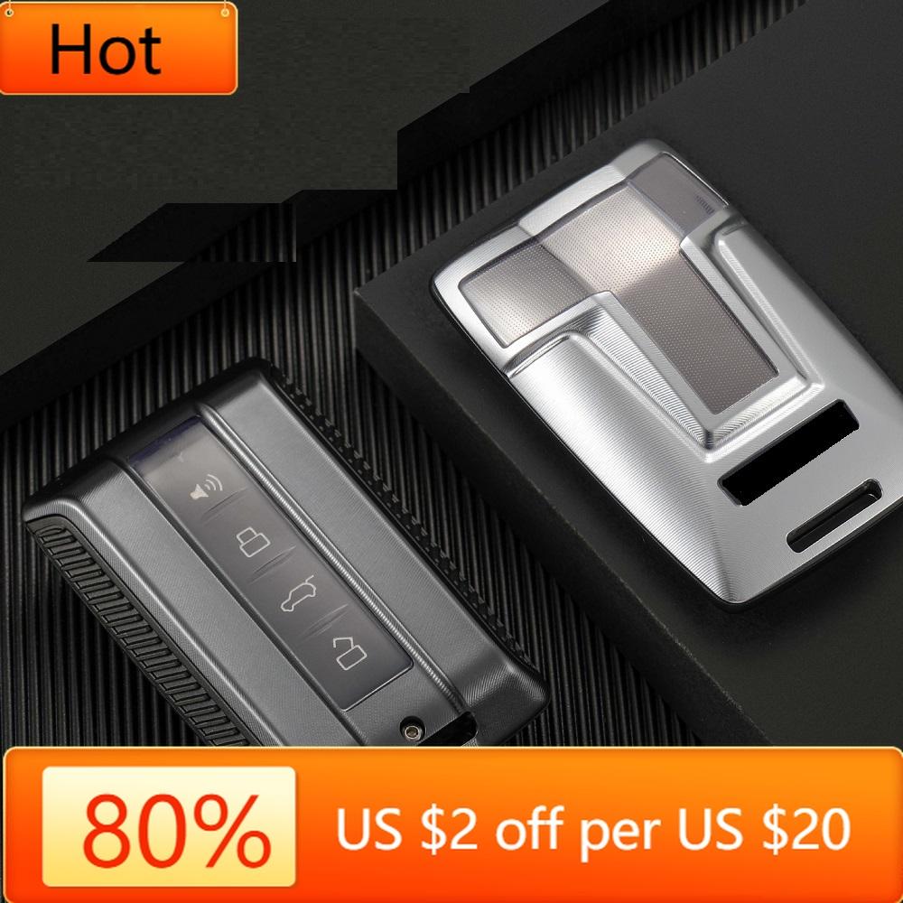 Interior Mouldings Aluminum Alloy TPU Car Key Remote Key FOB Cover Case For Great Wall GWM WEY TANK 300 500 Tank300 Tank500 2021