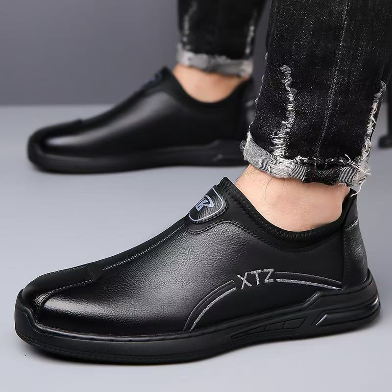 Shoes men's 2025 spring new business leather casual shoes one-pedal lazy shoes non-slip soft-soled British men's shoes