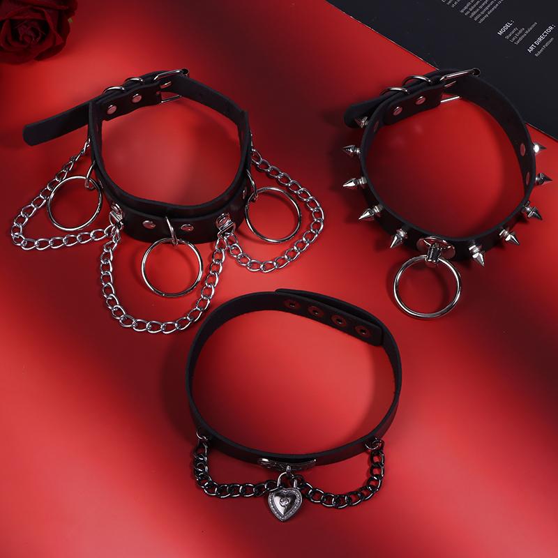1 Stück Süß Kühl Cosplay Nieten Stern Punk Rock Gothic Damen Halsband Pu Leder Dorn Hip Hop Bondage Choker Schmuck