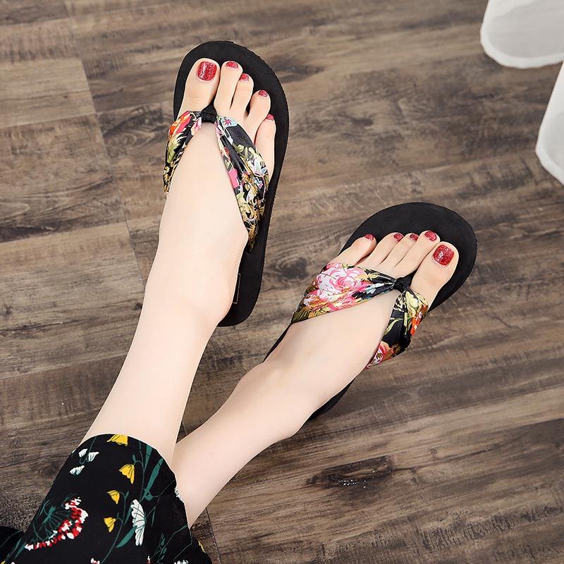 Women Summer EVA Slipper Bohemian Satin Ribbon Female Flip Flop 2025 Beach Simple Leisure Ladies Shoes Sandal