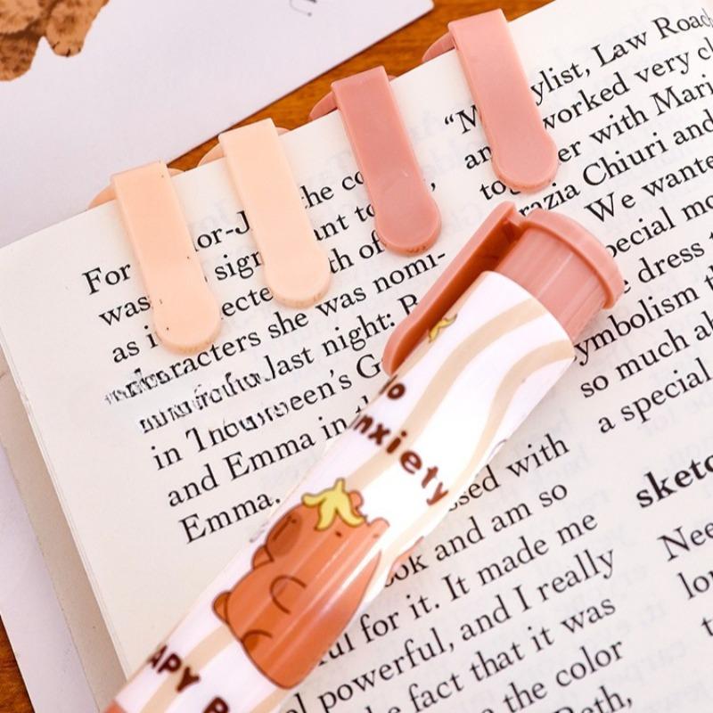 12Pcs Cute Retractable Capybara Eraser Clean Soft Pressing Pencil Eraser Stationery Mechanical Eraser Student Gift