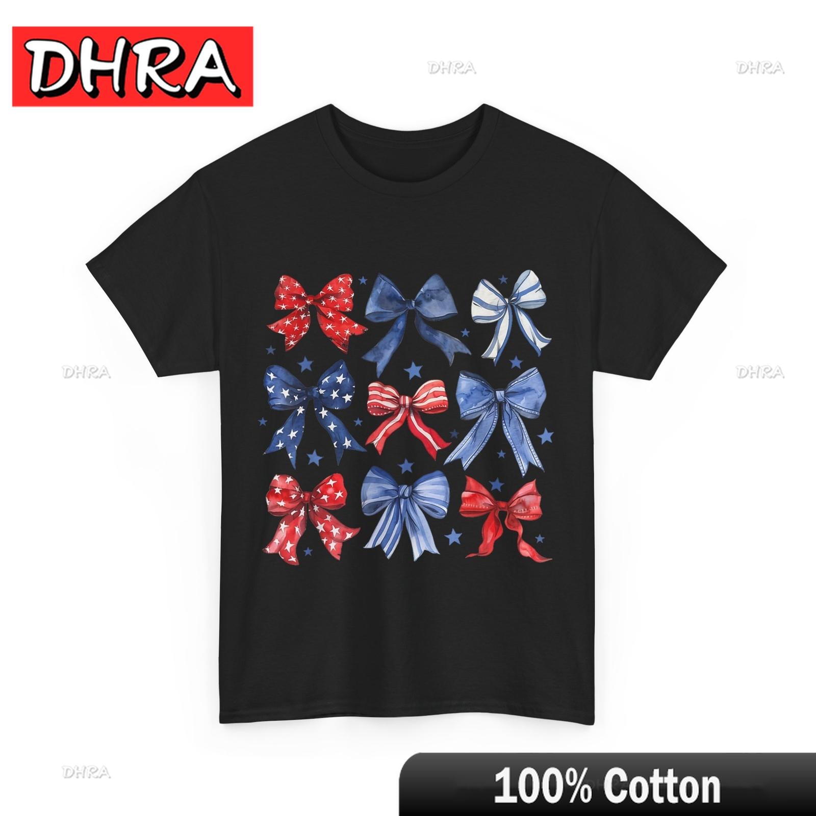 

Fourth of July Shirt Coquette Bow Ribbon Red White and Blue TShirt Funny Cute Tshirts Classic Casual Funny Tee Shirt Colorful 4XL