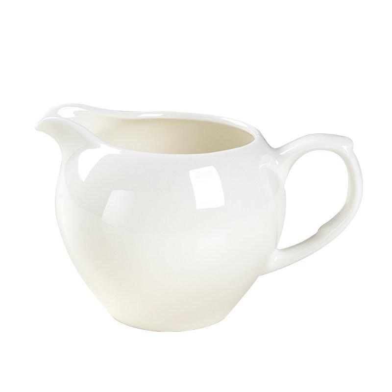 White Porcelain Tea Set: 270ml Pitcher, 190ml Fairness Cup, Milk Pitcher, and Blue & White Landscape Divider.